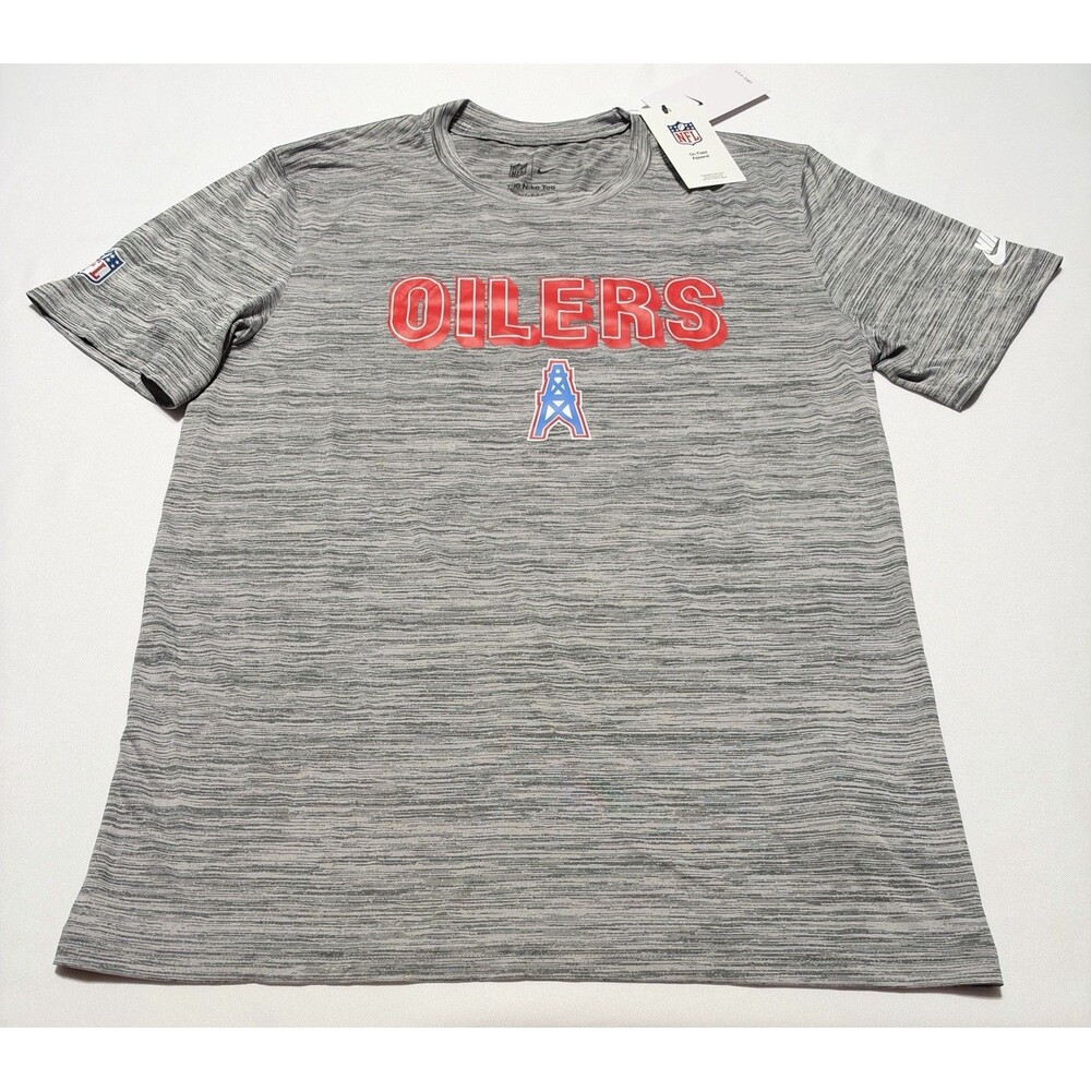 Oilers Tennessee Titans Nike Velocity Throwback Shirt Gray NFL Football NWT New